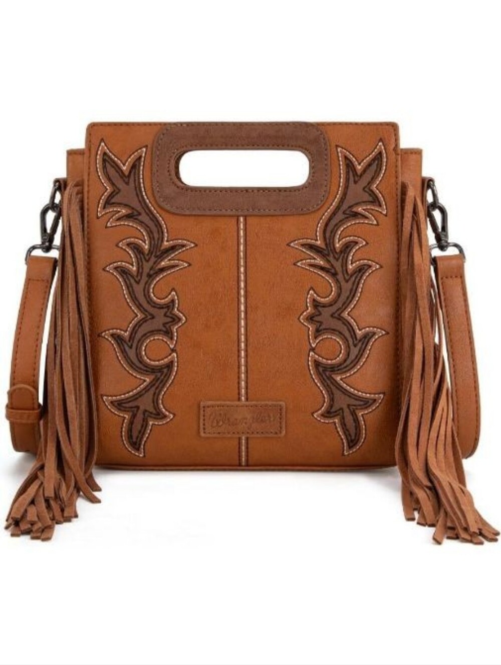 Wrangler Brown Western Fringe Crossbody Handbag